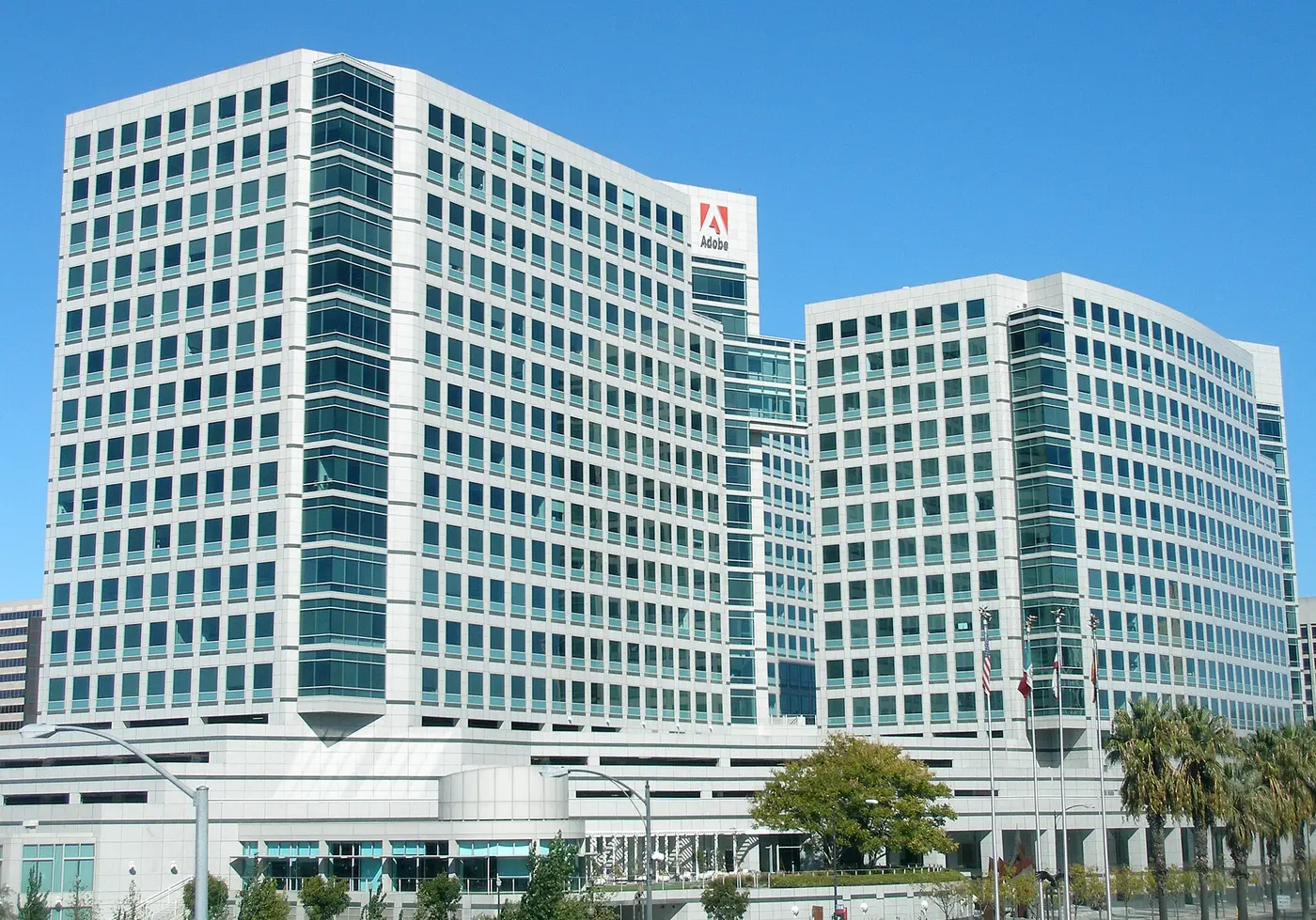 The towers of Adobe's headquarters in San Jose, California