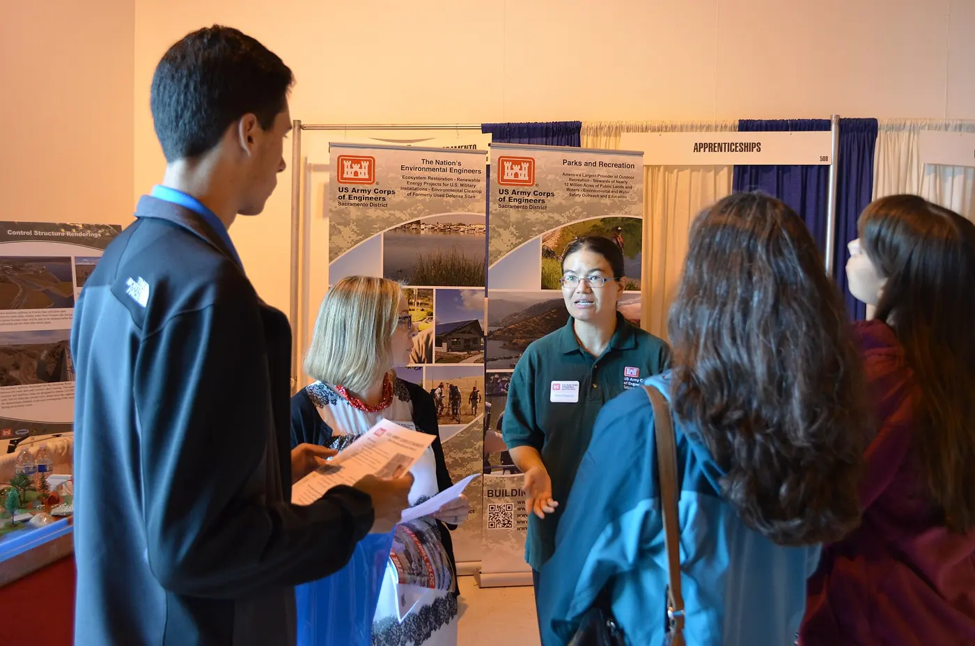Students exploring career options at a job fair