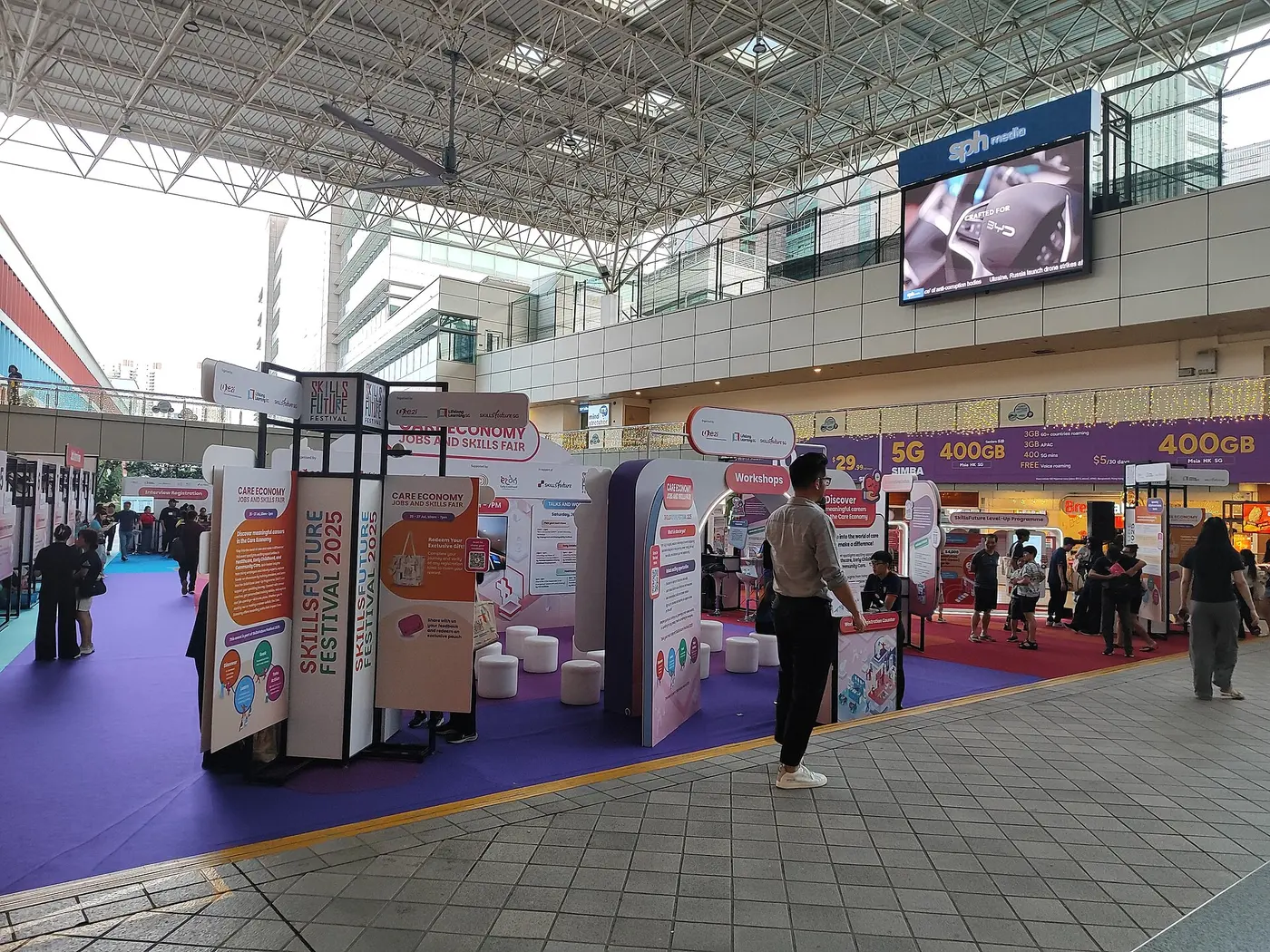 Gian triển lãm SkillsFuture tại một trung tâm cộng đồng ở Singapore